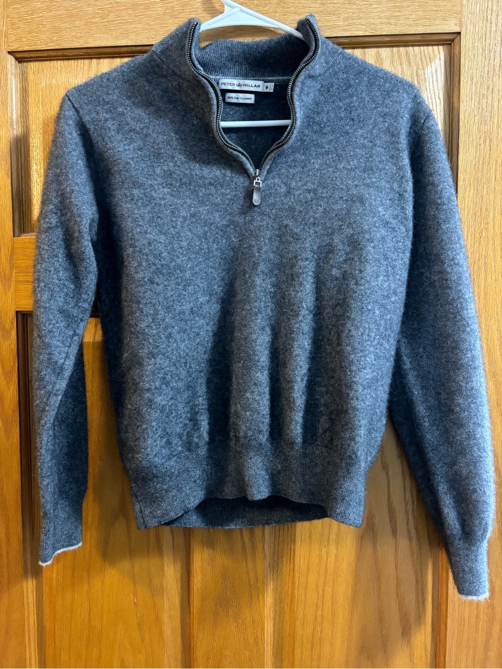 Peter Millar Charcoal Gray Half-Zip Cashmere Sweater